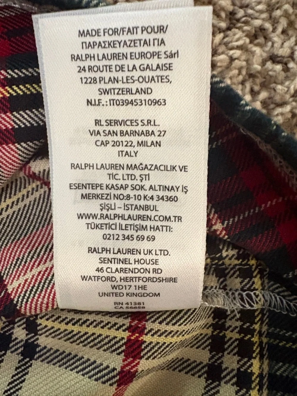 Ralph Lauren White Top with Red & Green Plaid Skirt Girls Dress